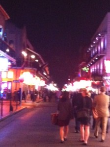 Conference goers on Bourbon St