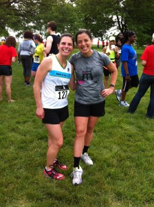 Abby and me in my CEP short socks after the Gospel Run 5K