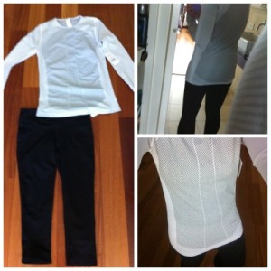 My Fabletics outfit. I love the length of the top and the capris wear very well!