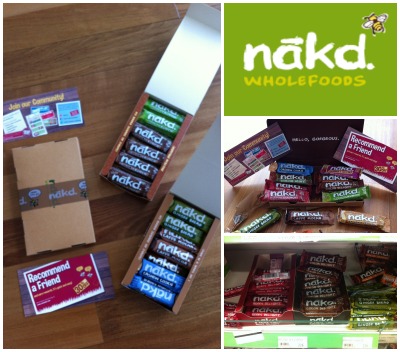 The goodies from Nakd plus bottom right Nakd Bars in Iceland (courtesy of Stacy)