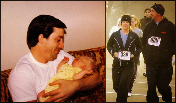Tiffany and her dad - then and now!
