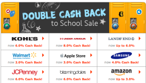 Double cash back on a bunch of great online shops at ebates.