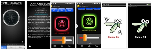 iOS and two Android sonic mosquito repellent apps