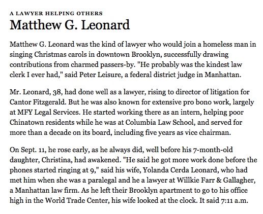 These paragraphs do in fact capture the essence of our friend, Matt Leonard.
