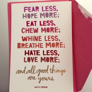 An awesome birthday card sentiment - perfect for the season and times!