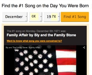 #1 on My Birth Date "It's a Family Affair" by Sly and the Family Stone