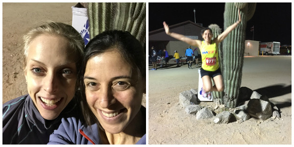 We had some pre-race fun with a cactus selfie and me getting air with my awesome Janji wear!